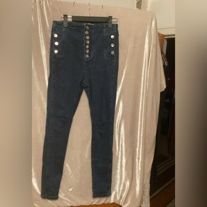 GENUINE PEOPLE Skinny jeans with button accents SZ 25